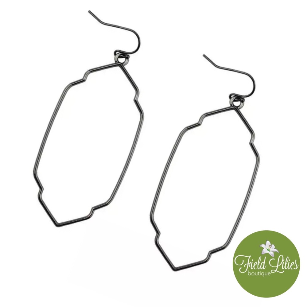 🆕 Gunmetal Geometric Earrings